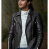 Yaz Khan Doctor Who S17 Mandip Gill Black Leather Biker Jacket