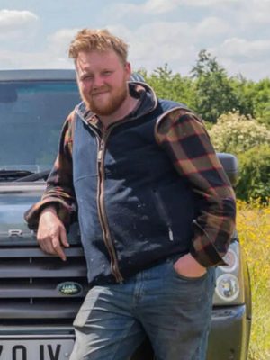 Kaleb Cooper Clarkson’s Farm S4 Blue Wool Vest