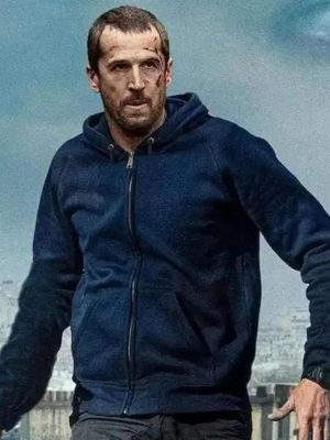 Ad Vitam 2025 Guillaume Canet Blue Hooded Jacket
