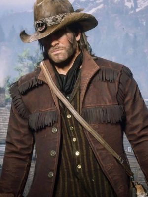 Arthur Morgan RDR2 Brown Fringe Leather Jacket