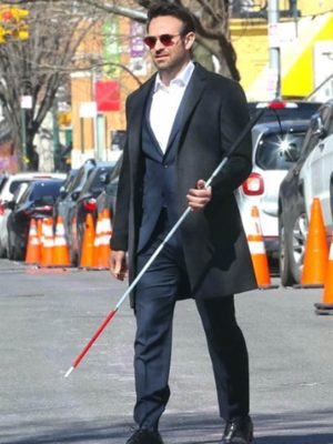 Charlie Cox Daredevil Born Again Black Wool Coat