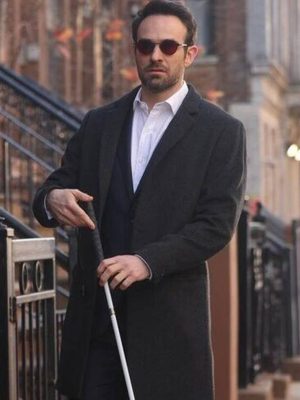 Charlie Cox Daredevil Born Again Black Wool Coat