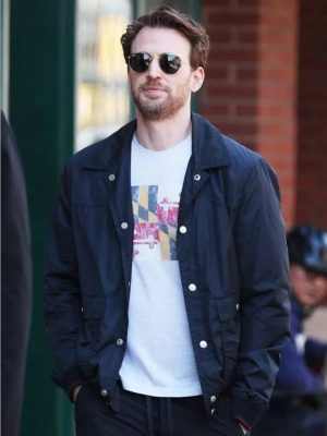 Chris Evans Materialists 2025 Black parachute Jacket