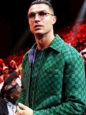 Cristiano Ronaldo Outfit Green Wool Jacket