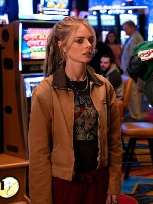 Eenie Meanie 2025 Samara Weaving Brown Cotton Jacket