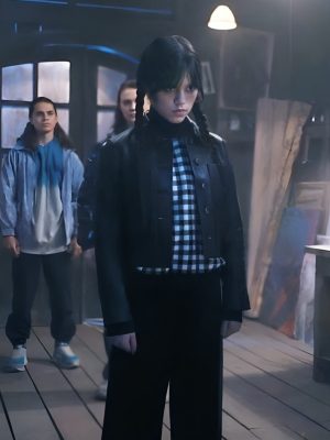 Jenna Ortega Wednesday Black Leather Jacket