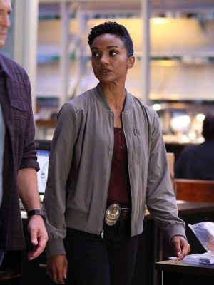 Mekia Cox The Rookie Nyla Harper Grey Jacket