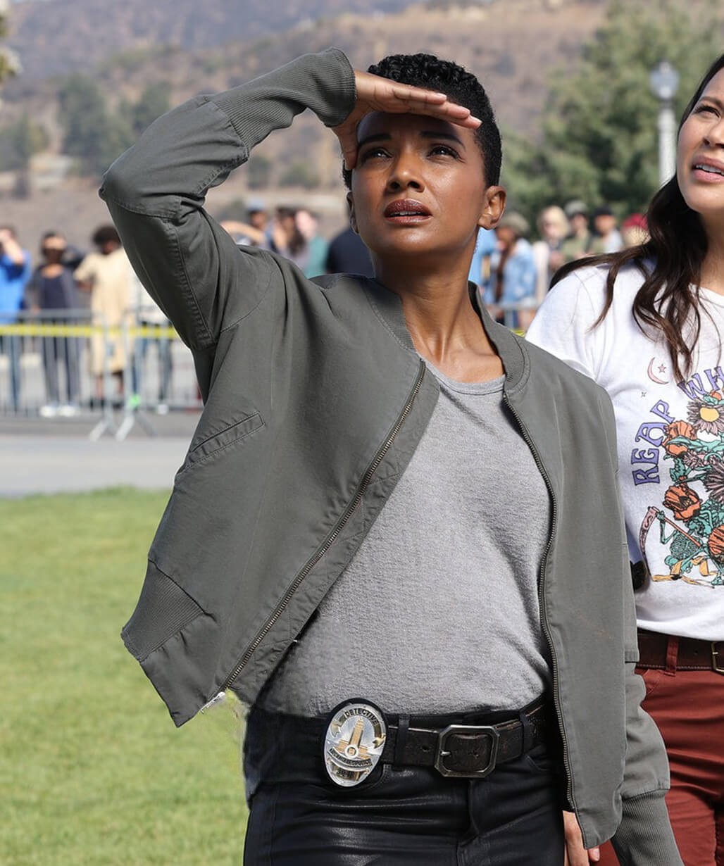 Mekia Cox The Rookie Nyla Harper Grey Jacket