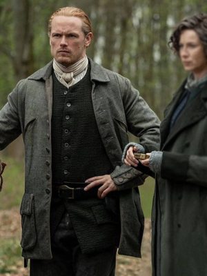 Outlander Season 7 Jamie Fraser Grey Wool Coat