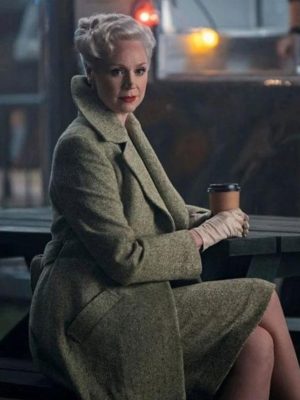 Principal Larissa Weems Wednesday Green Wool Coat