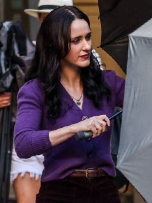 Rachel Brosnahan Superman 2025 Lois Lane Purple Cardigan