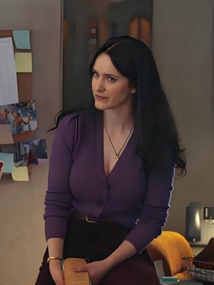 Rachel Brosnahan Superman 2025 Lois Lane Purple Cardigan