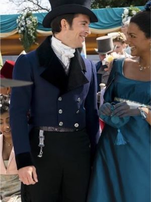 Lord Anthony Bridgerton Jonathan Blue Wool Tailcoat