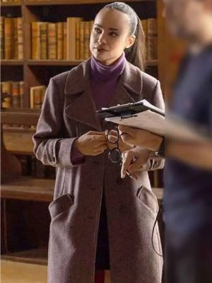 Sofia Carson My Oxford Year 2025 Anna Grey Wool Trench Coat