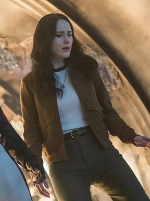 Superman 2025 Lois Lane Brown Suede Jacket