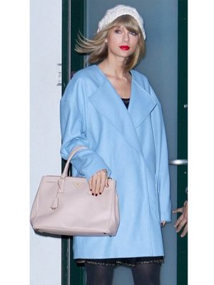 Taylor Swift Blue Wool Coat Outfit