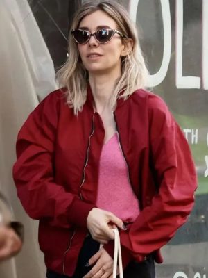 Lynette Night Always Comes Vanessa Kirby Red Bomber Jacket