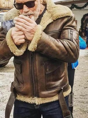 Arnold Schwarzenegger Brown Leather Jacket