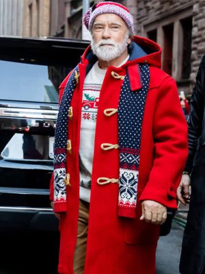 Arnold Schwarzenegger The Man with the Bag Santa Wool Coat