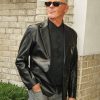 Beetlejuice Premiere Michael Keaton Black Leather Blazer