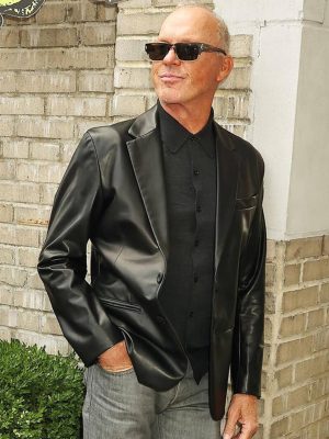Beetlejuice Premiere Michael Keaton Black Leather Blazer