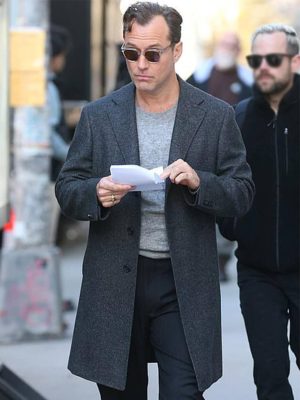 Black Rabbit Jude Law Grey Wool Coat
