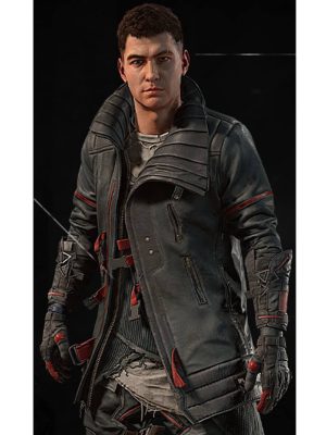 Dying Light 2 Aiden Caldwell Black Leather Coat