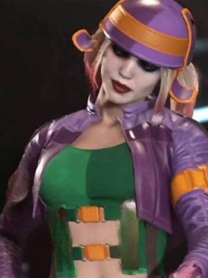 Harley Quinn Injustice 2 Purple Leather Jacket