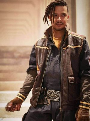 Jacob Anderson Doctor Who S13 Vinder Brown Leather Vest