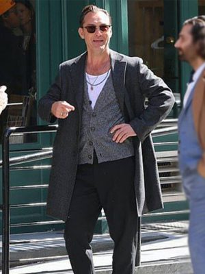 Jude Law Black Rabbit Black Wool Coat