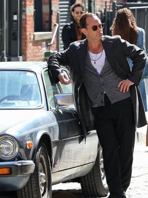 Jude Law Black Rabbit Black Wool Coat