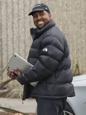 Kanye West Black Puffer Jacket Outfit