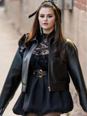 LA Selena Gomez Black Leather Jacket