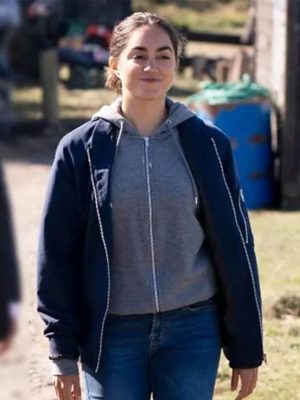 Lynley S01 Sofia Barclay Blue Bomber Jacket