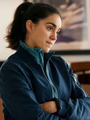 Lynley S01 Sofia Barclay Blue Bomber Jacket