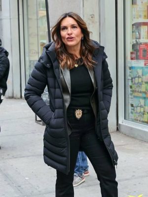 Mariska Hargitay Law & Order SVU Black Puffer Jacket