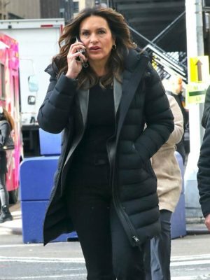 Mariska Hargitay Law & Order SVU Black Puffer Jacket