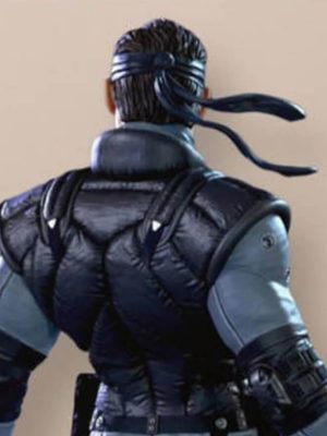 Metal Gear 2 Solid Snake Black Leather Vest Costume