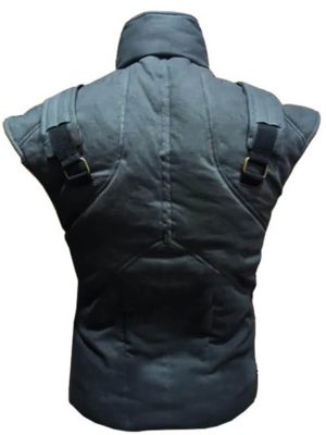 Metal Gear 2 Solid Snake Black Leather Vest Costume
