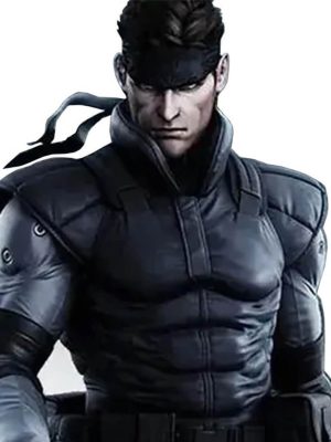 Metal Gear 2 Solid Snake Black Leather Vest Costume