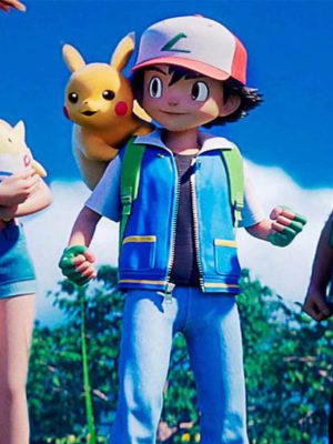 Pokemon Satoshi Blue Leather Jacket