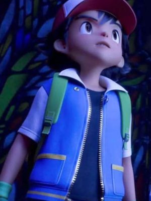 Pokemon Satoshi Blue Leather Jacket