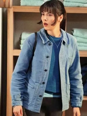Poker Face S02 Patti Harrison Blue Cotton Jacket