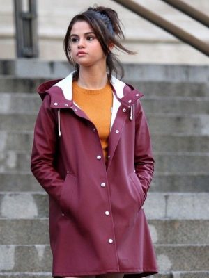 Selena Gomez A Rainy Day in New York Hooded Coat