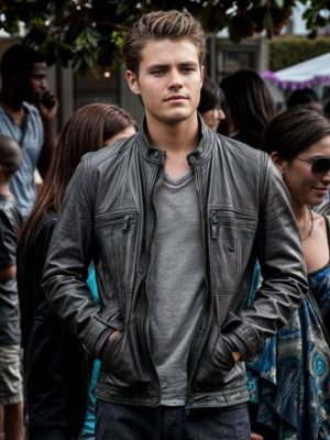 Stefan Salvatore The Vampire Diaries Black Leather Jacket