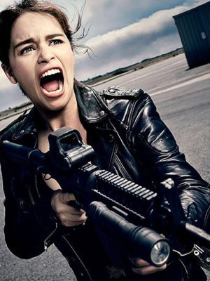 Terminator Genisys Sarah Connor Black Leather Jacket