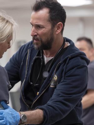 The Pitt 2025 Noah Wyle Blue Fleece Jacket
