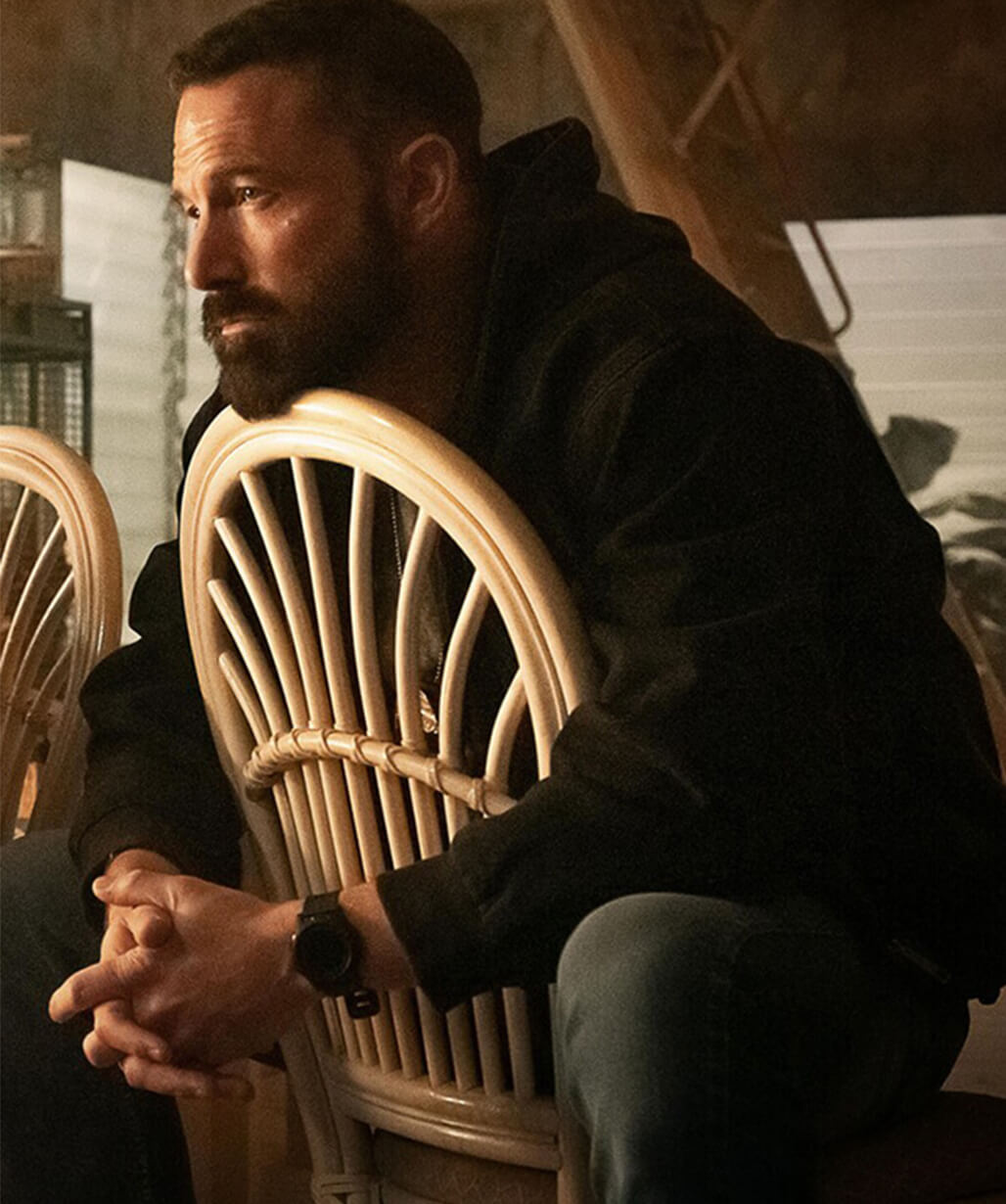 The Rip 2026 Ben Affleck Black Cotton Jacket