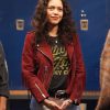The Rookie Alyssa Diaz Maroon Biker Suede Jacket