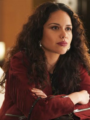 The Rookie Alyssa Diaz Maroon Biker Suede Jacket